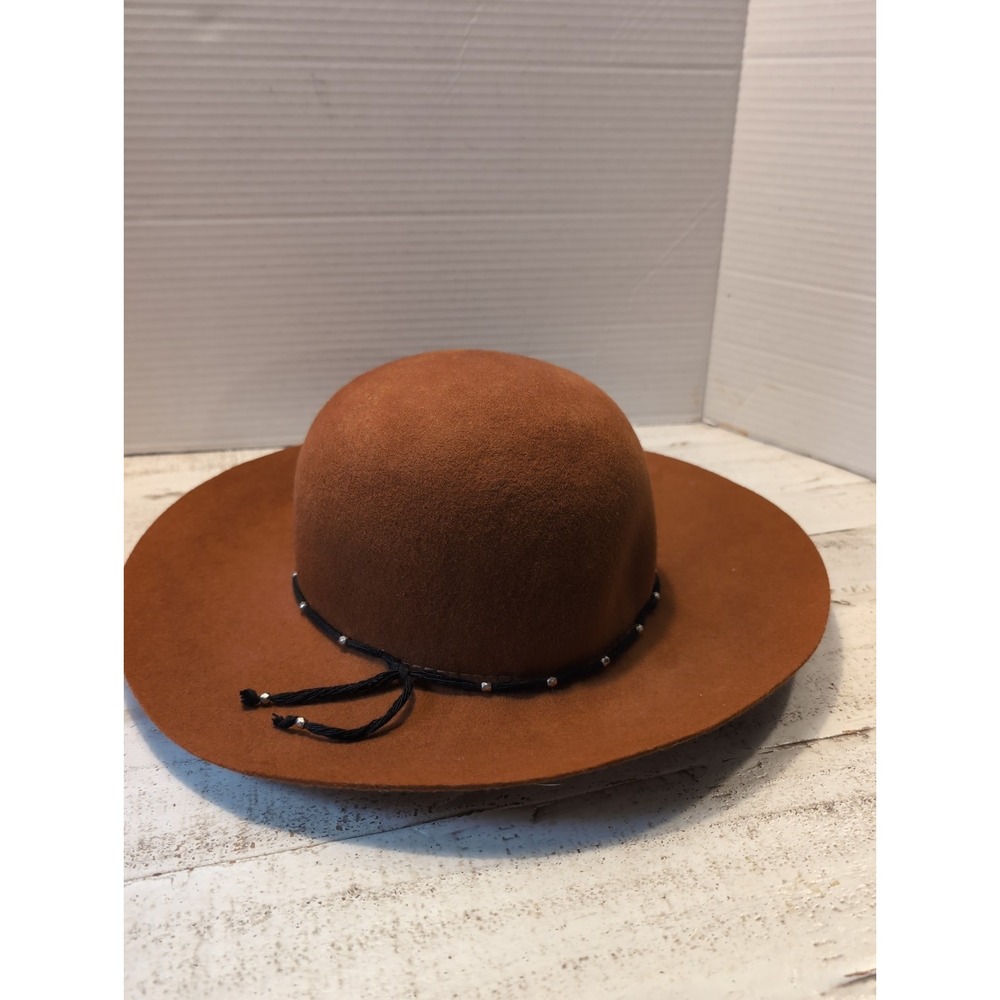 Callanan Millinery Wide Brim Wool Felt Hat With Studded Band One Size